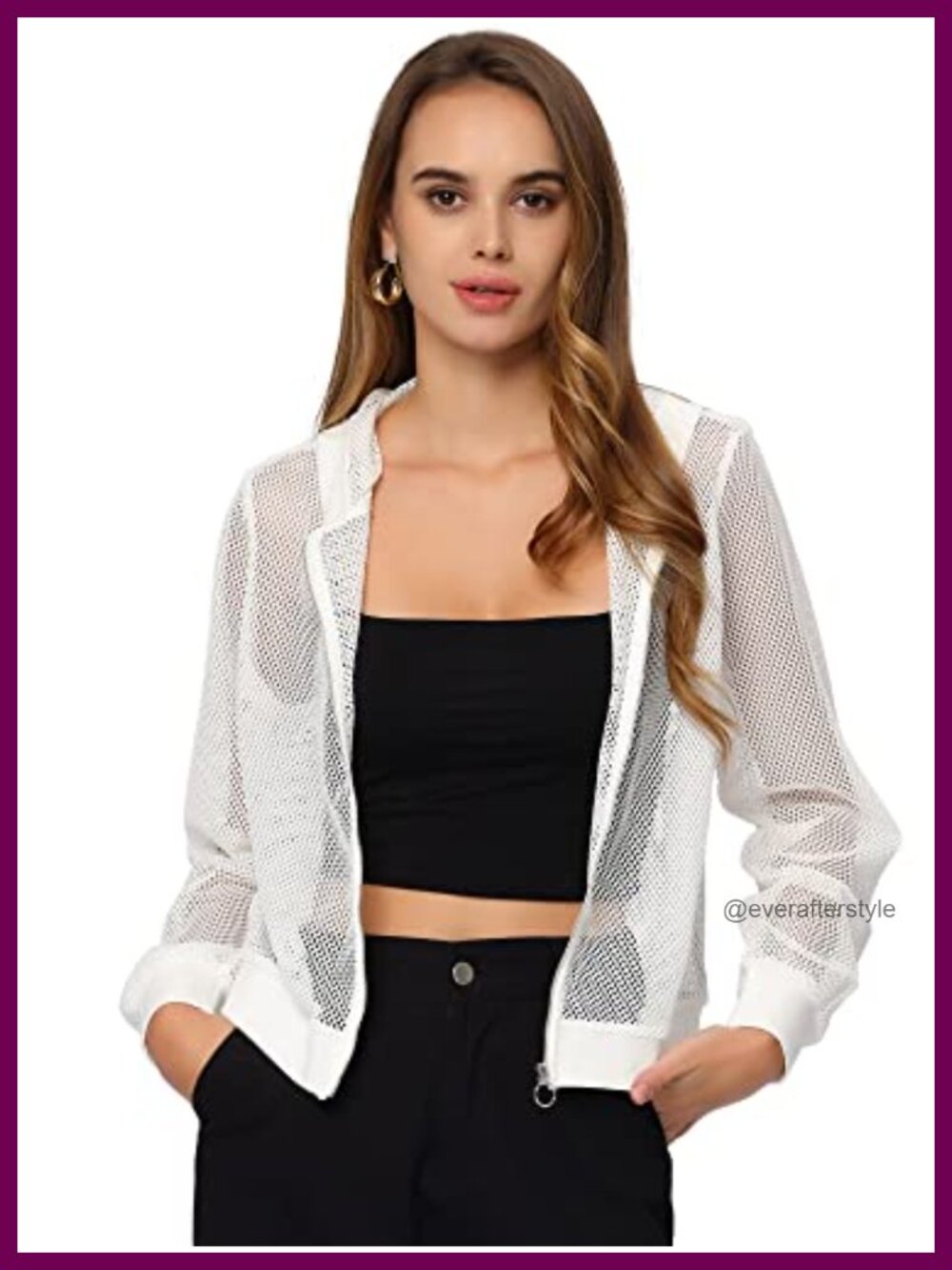 Mesh Sheer Zip Up Hoodie Jacket Lightweight Casual Outwear